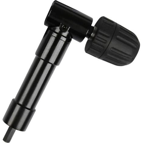 Mandrin à Angle Droit 90° Auto-Serrant, Mandrin Coude de Perceuse à Dégagement Rapide Embout Visseuse Renvoi d'angle Adaptateur de Foret de Mandrin Renvoi d'angle Droit pour Perceuse (1/5)