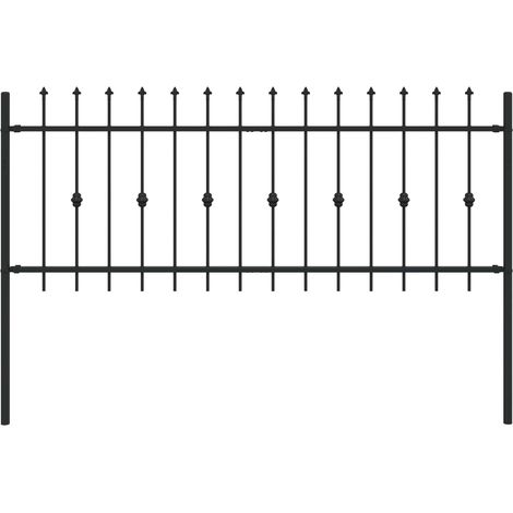 Maison Exclusive - Spießzaun Asten Schwarz 200 x 130 cm Pulverbes