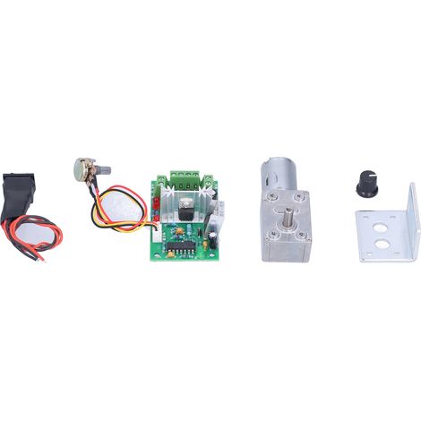 24-V-Gleichstrom-Schneckengetriebemotor mit Regler, hohes Drehmoment, Miniaturgetriebe für Roboter und elektronische Schlösser, 24 V, 100 U/min (1/5)