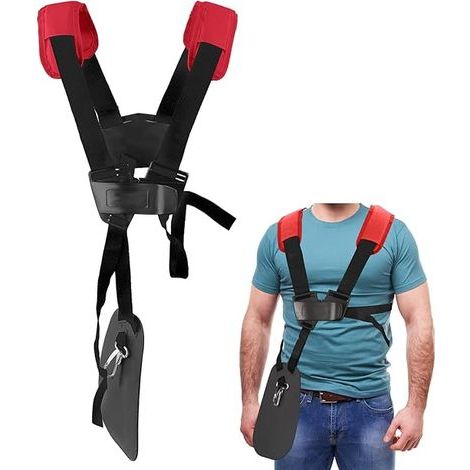 (Red) Trimmer Shoulder Strap - Double Shoulder Harness Trimmer Harness with Adjustable Durable Nylon Belt for Brushcutters or Gardening for STIHL FS, KM Series Trimmers (1/5)