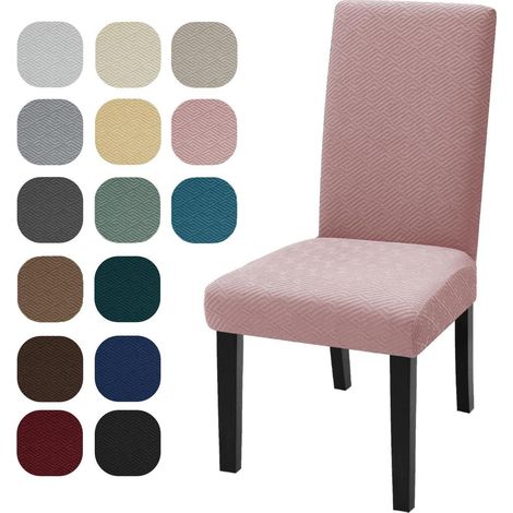 Stuhlhussen 2er Set, Stretch Sesselbezug, Universal, Grau Rosa (1/5)