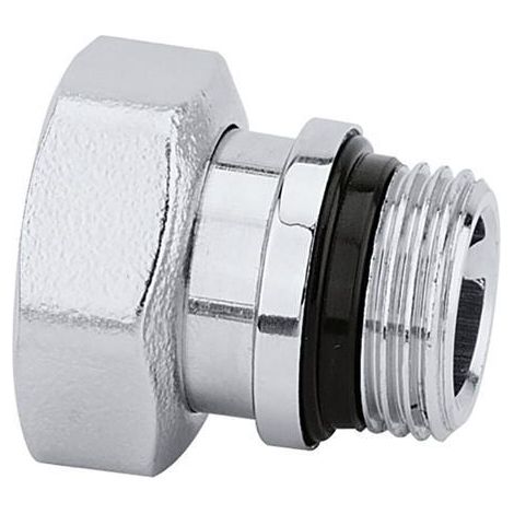 Bocchettone con tenuta in gomma per valvole e detentori da 1/2" Caleffi R49175/C Cromato