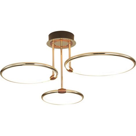 Lustre Cercle En Métal Doré, 60W Pendentif Galvanoplastie Rond Moderne Lumière chaude (1/5)