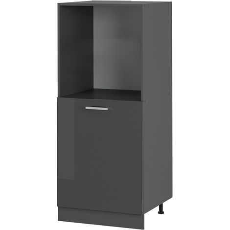 Herdumbauschrank R-Line, Anthrazit Hochglanz, 60 cm, Vicco