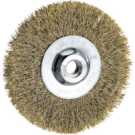CEPILLO METÁLICO ACERO INOX. CIRCULAR ONDULADO 115MM