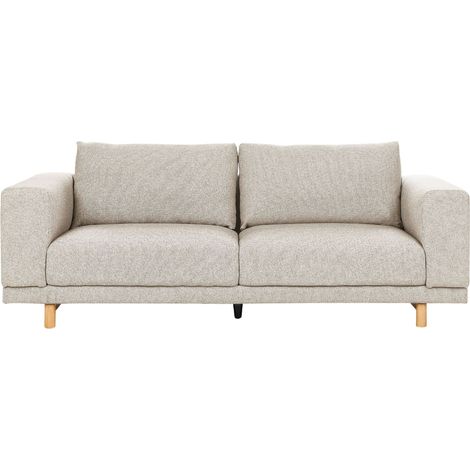 Sofa 3 Seater NIVALA Fabric Light Beige