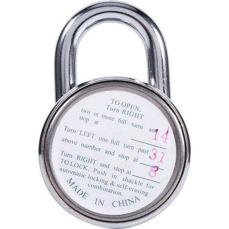 Cadenas à Combinaison en Alliage de Zinc à Cadran Rond, Serrure à Bagages 4,3 X 7,3 Cm, Code Fixe, Serrure Codée avec Manuel en Anglais pour Valise, Boîte à Outils, Abri de Voyage (1/5)