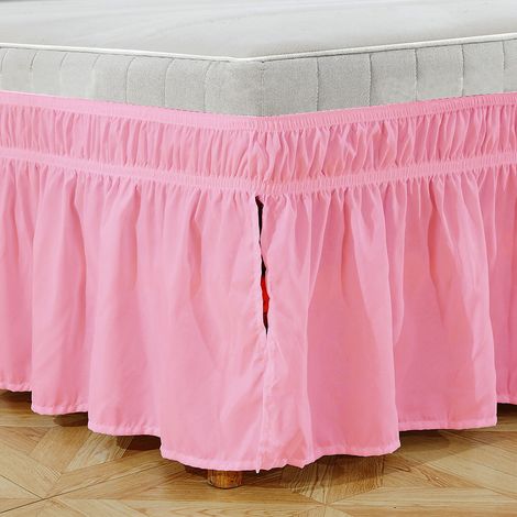 Jupe de lit élastique lavable et résistante à la décoloration, idéale pour la maison, l'hôtel ou le lit Queen. (1/5)
