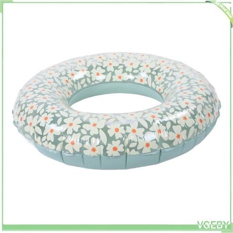 Anneau flotteur de piscine gonflable - FAFEICY - 90 cm (35") - Motif floral vert - PVC 0,17 mm - Pour adulte jusqu'à 90 kg (1/5)