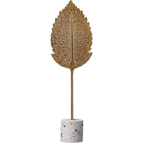 Déco murale dorée créative, feuilles d'or décoratives pour maison, ornements simples et élégants (1/5)