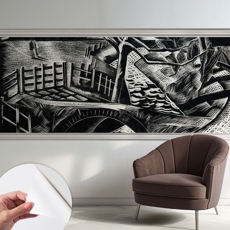 Selbsthaftend Tapete für Wohnzimmer Schlafzimmer Küche - Wanddekoration Architektonische Landschaft 250x104 cm (1/5)