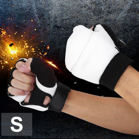 Gants de boxe de sparring Taekwondo pour adultes/enfants avec protège-doigts demi-doigts (taille S) (1/5)