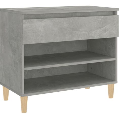 Armoire à chaussure Meuble à chaussures Gris béton 70x36x60 cm Bois d'ingénierie (1/5)