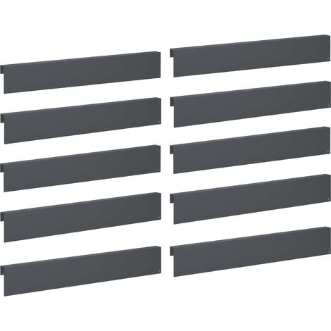 Garden Cover Profile 10 pcs 100 x 5 x 15 cm Steel Anthracite vidaXL