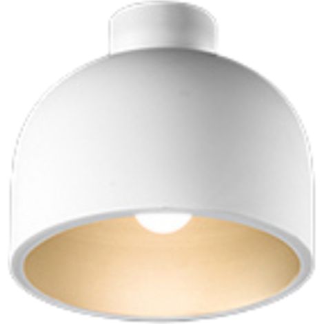 Plafoniera Nordica Yelmo Metallo Bianco Oro 1 Luce E27 Ip20 (1/2)