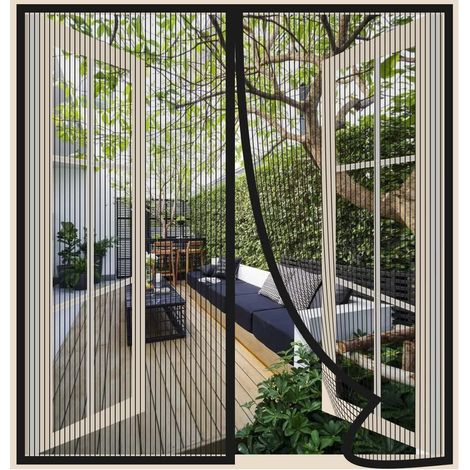 Magnetisches Fliegengitter für Fenster & Balkontür 160x130cm Schwarz (1/5)