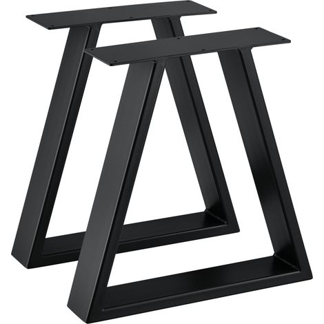 Juego de 2 patas de mesa de metal 40 cm negro 030003650