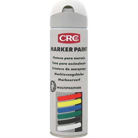 Peinture aérosol CRC MARKER PAINT, Blanc Fluorescent, 500ml ( Prix pour 1 )