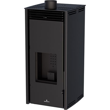 Estufa de pellets - SIN ELECTRICITA - GRATIS 6 kW de color negro