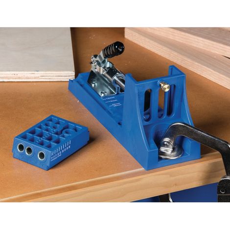 Gabarit de perçage Kreg K4 – Guide à 3 trous en acier trempé – Réglage 3,2 mm – Épaisseur matériaux 12,7 à 38,1 mm