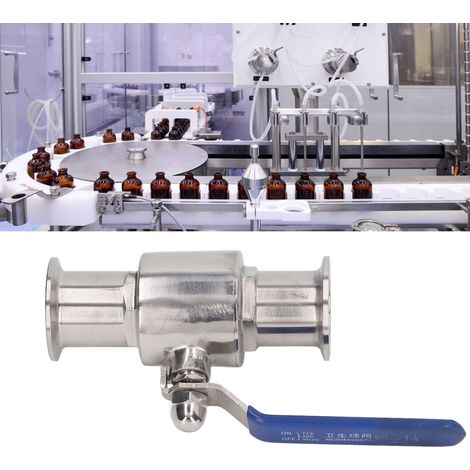 Vanne à bille à dégagement rapide en acier inoxydable 304, vanne à bille sanitaire, vanne à bille à ouverture rapide, vanne à bille à mandrin, vanne à dégagement rapide, diamètre extérieur 25 mm (1/5)