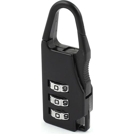 Packsack 3-stelliger Sicherheit Kombination Zifferblatt Lock Passwort Vorhängeschloss Schwarz de (1/2)