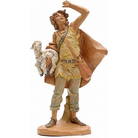 PASTORE CON PECORA 19CM IN RESINA (F6)