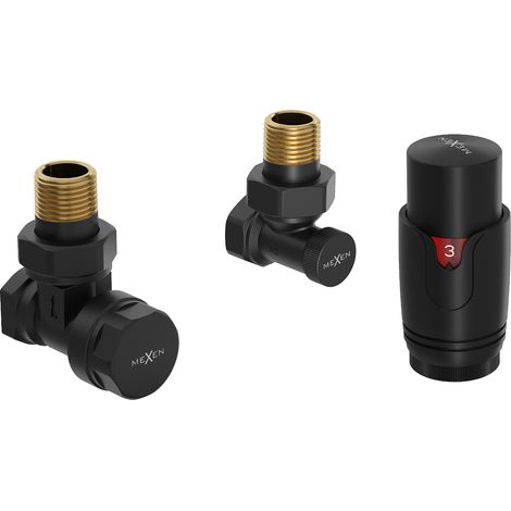 Mexen G00 Thermostat-Set, Winkelform, schwarz - W901-900-70 (1/2)