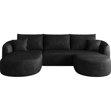 GagaCanapé d'angle U 266 cm noir, 5 places (1/5)