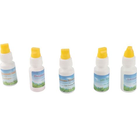 NPK- und pH-Bodentest-Set für den Gartenbau + 5 Reagenzfläschchen + Reagenzglas + Farbskala – Schnelle und einfache Bodenfruchtbarkeitsanalyse (1/5)