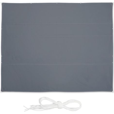 Vela de sombra rectangular gris, protección UV, repelente al agua (1/5)