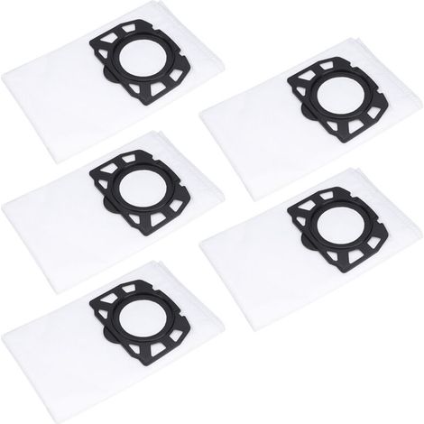Jeffergarden Lot de 5 sacs filtrants pour aspirateur non tissé de haute qualité pour Karcher MV4 MV5 MV6 WD4 WD5 WD6 (1/4)