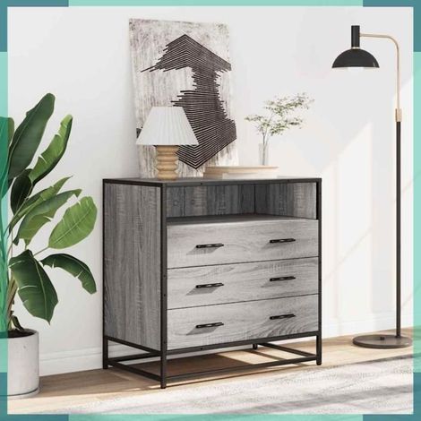 Commode - 849087 - Sonoma gris - 70 x 41 x 70 cm - Bois d'ingénierie (1/5)
