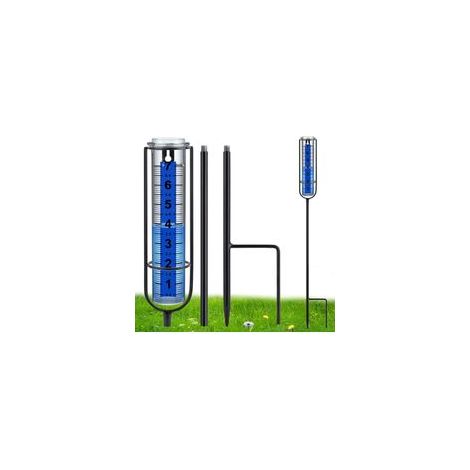 Pluviomètre en verre résistant au gel de 17,8 cm pour l'extérieur, grands chiffres clairs et hauteur réglable – Outil de mesure de pluie élégant et pratique pour jardin, pelouse, terrasse et