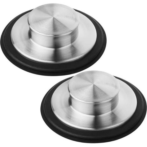 2 Pièces Bouchon évier,Acier inoxydable,Anti-colmatage,Drainage,Evier cuisine 8cm (1/5)