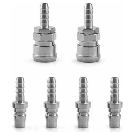 6 Pcs Embout Compresseur Air, 8mm Raccord Pneumatique Rapide Male Femelle (SH20+PH20) (1/5)