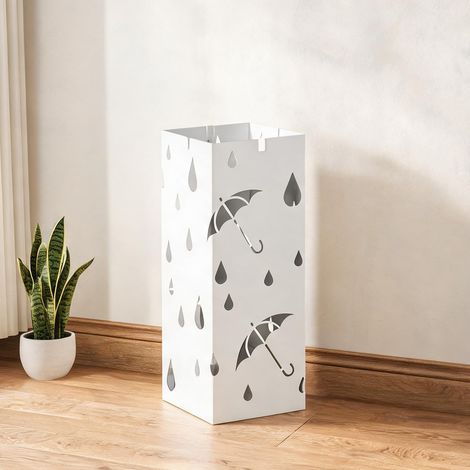 Console bianco en acciaio galvanizzato 15,5 x 15,5 x 41 cm (1/5)