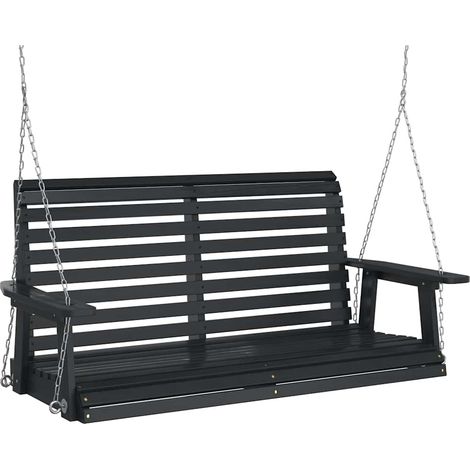 Maison Exclusive - Hollywoodschaukel mit Metallketten Schwarz Mas (1/5)