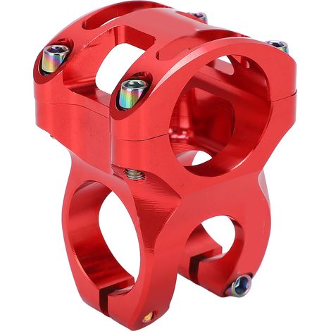 Guidon LeBycle Potence Vélo 31.8mm Court Creux VTT Pente Rapide CNC Alliage Aluminium Rouge (1/5)