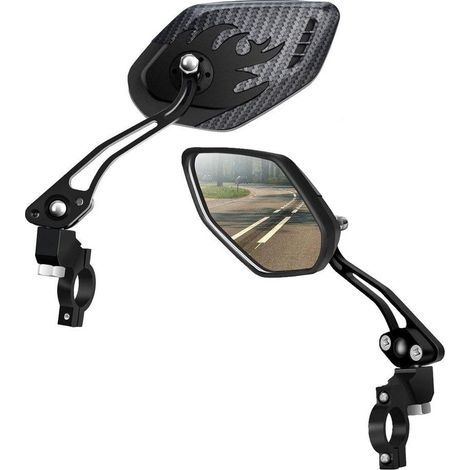 Fahrradrückspiegel, [Verbesserte Version] Zwei einstellbare Mountainbike-Rückspiegel mit HD-Sicherheitsglaslinse, verstellbarer Glasrückspiegel (1/4)