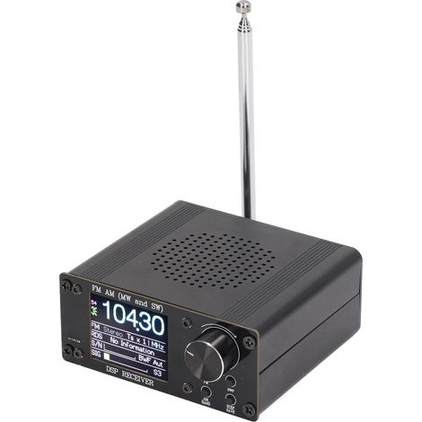 Récepteur radio FM AM 150kHz-30MHz 64-108MHz portable précis avec batterie lithium 3.7V 1000mAh et antenne (1/5)