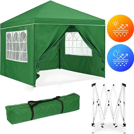 Carpa de jardin plegable de 3 x 3 m con 4 paredes laterales multigarden