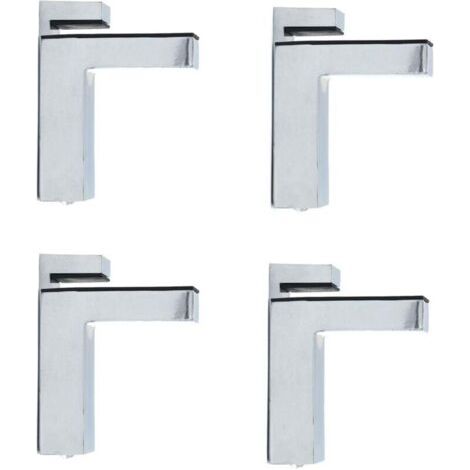 Lot de 4 pinces en verre en forme de F à fixation murale ajustable 6 à 28 mm d'épaisseur en alliage de zinc Finition chromée Support d'étagère..dyk.Trywise (1/4)