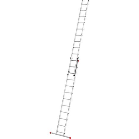 Hailo – Échelle coulissante à main 2x12 échelons 6m/6,75m en aluminium – Échelons antidérapants – Stabilité renforcée – Déploiement facile