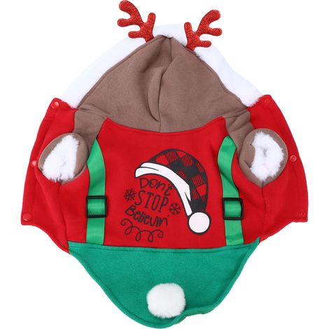 Costume De Chien Avec Bois De Cerf - Vêtement D'Hiver En Polyester Pour Fêtes - Taille S Pour Petit Et Moyen Chien (1/5)