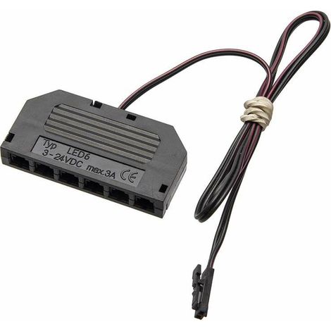 Distributeur LED 6 voies 0,25m 12V 24V avec câble électrique et connecteur rapide répartiteur 6 fiches