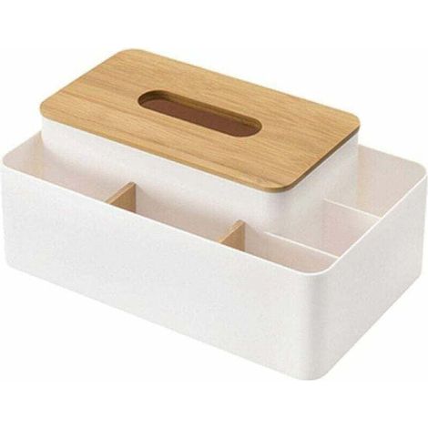 Boîte à Mouchoirs Multifonctionnelle,Boîte de Rangement pour Télécommande,Boîte de Rangement de Bureau Porte-télécommande pour Bureau Maison Voiture (1/4)