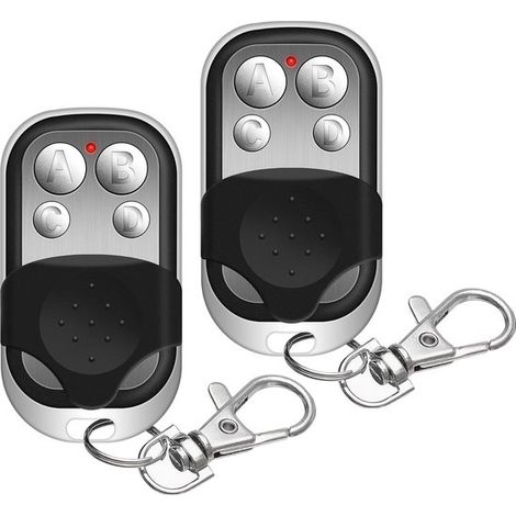 Lot de 2 télécommandes – 433 MHz – Code fixe – Porte de garage – Universelle – 4 boutons (1/5)