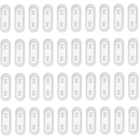 40 clips adhésifs pour câbles, supports de rangement sans perçage pour fils électriques, maison, bureau, voiture, blanc (1/5)