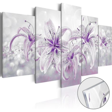 Tableau sur Verre Acrylique "Purple Graces" 50 x 100 cm (1/2)